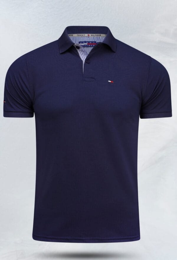 Pique lacos T-Shirt ( Navy Blue)